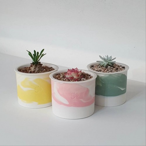 도토리팟 마블링 원통 Y팟