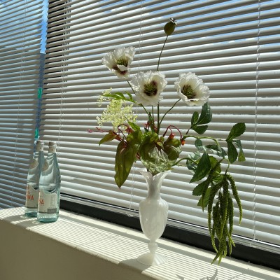 마녀그리너리다발 양귀비꽃다발 그린꽃다발