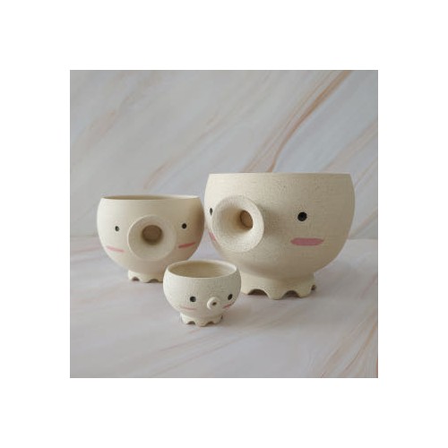 흙만지는남자 인테리어화분 감성 수제 화이트 토분 화분 흙만남 동물토분 부끄부끄 문어군 토분