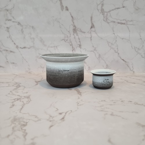 흙만지는남자 인테리어화분 감성 수제 블랙 토분 화분 흙만남 미니  M1 눈꽃까망토분